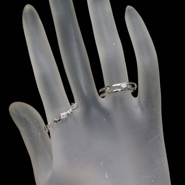 スタージュエリー K18WG ダイヤモンド リング 0.02ct 2本セット