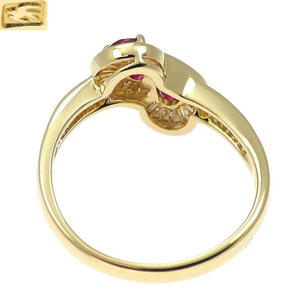 セイコー K18YG ルビー ダイヤモンド リング 0.46ct D0.30ct