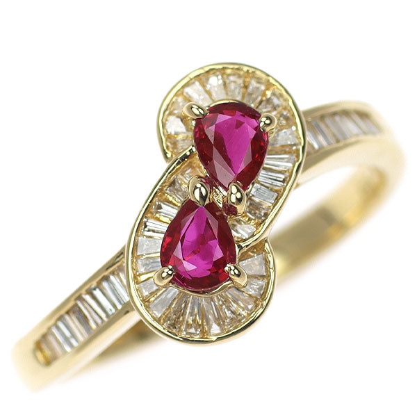 セイコー K18YG ルビー ダイヤモンド リング 0.46ct D0.30ct