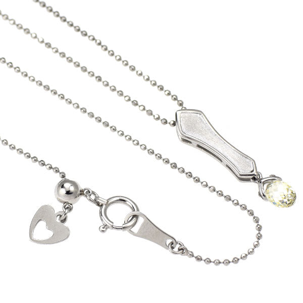 Pt900/ Pt850 ブリオレットカット ダイヤモンド ペンダントネックレス 0.62ct D0.12ct リバーシブル