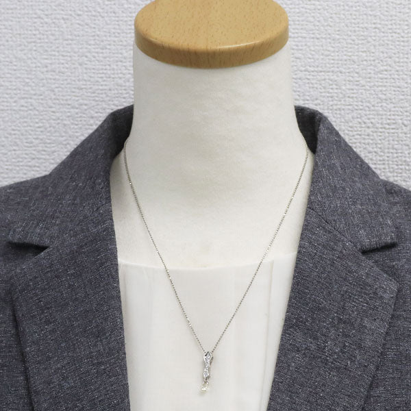 Pt900/ Pt850 ブリオレットカット ダイヤモンド ペンダントネックレス 0.62ct D0.12ct リバーシブル