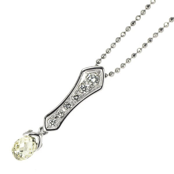 Pt900/ Pt850 ブリオレットカット ダイヤモンド ペンダントネックレス 0.62ct D0.12ct リバーシブル