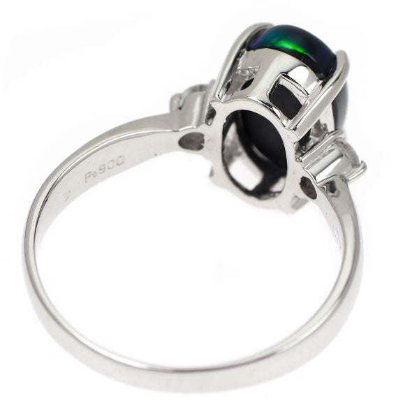 Pt900 ブラックオパール ダイヤモンド リング 1.77ct D0.11ct
