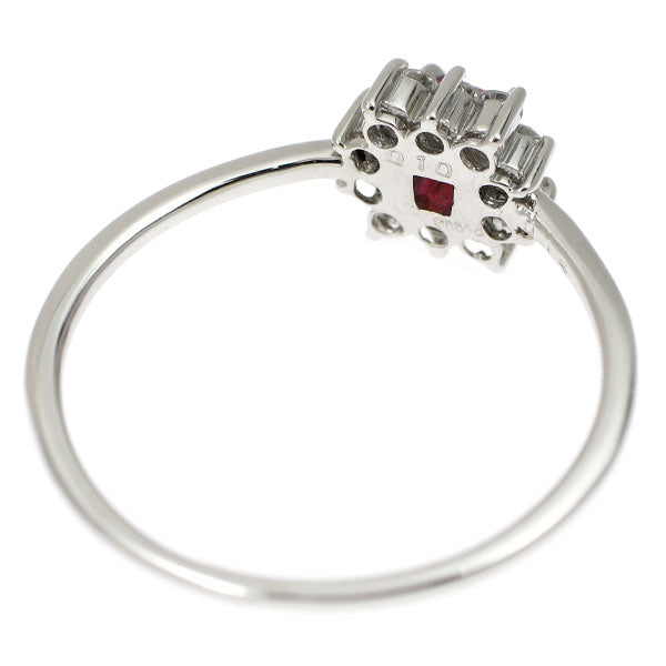 Pt900 レッドベリル ダイヤモンド リング 0.14ct D0.10ct