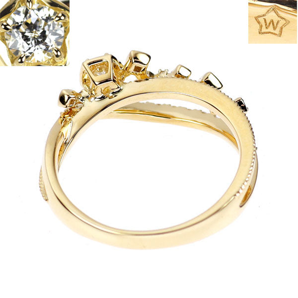 wish upon a star K18YG ダイヤモンド リング 0.108ct D0.17ct