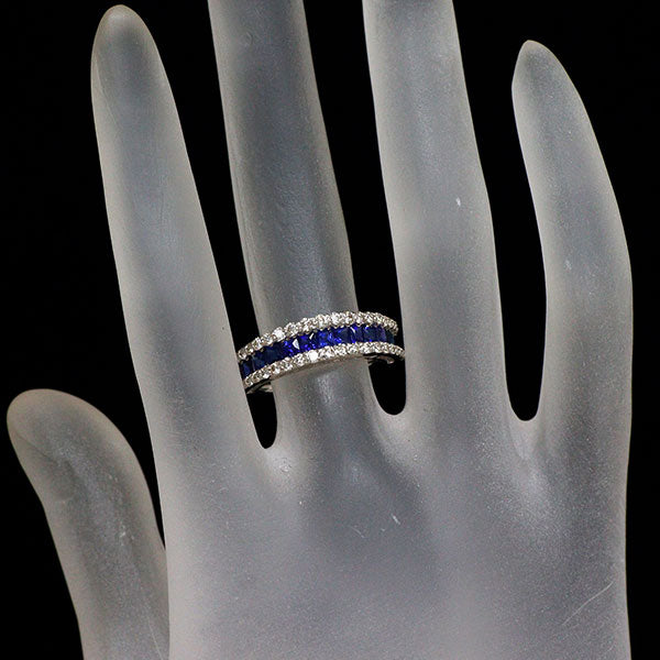 K10WG サファイア ダイヤモンド リング 1.20ct D0.50ct