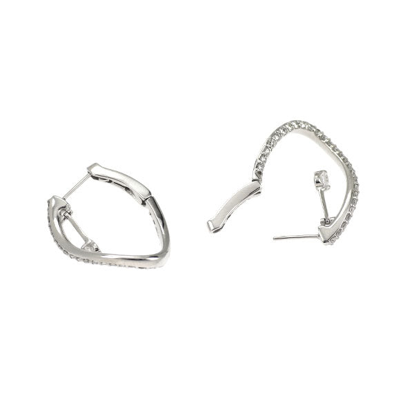 K18WG ダイヤモンド フープピアス 0.82ct