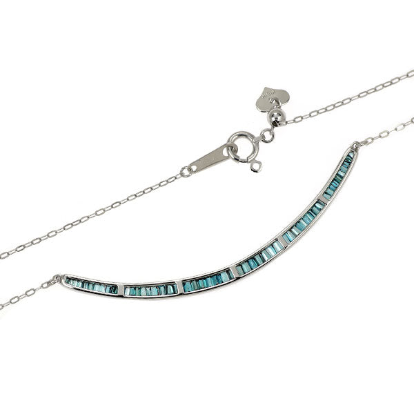 K18WG トリートブルー ダイヤモンド ペンダントネックレス 0.60ct