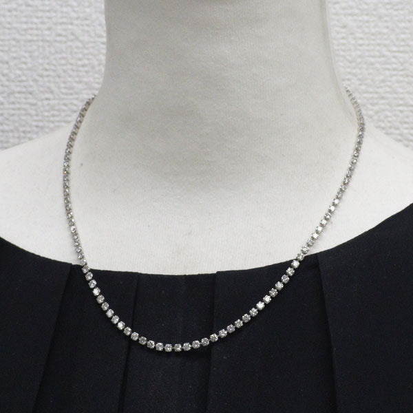 K18WG ダイヤモンド ネックレス 10.00ct テニス