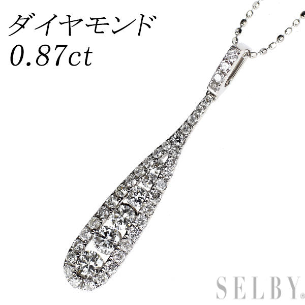 K18WG ダイヤモンド ペンダントネックレス 0.87ct