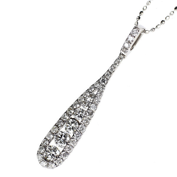 K18WG ダイヤモンド ペンダントネックレス 0.87ct