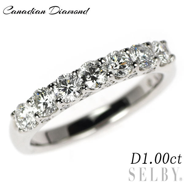 カナディアンダイヤ Pt950 ダイヤモンド リング 1.00ct 一文字