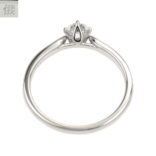 俄 Pt950 ダイヤモンド リング 0.35ct D VVS2 3EX 睡蓮