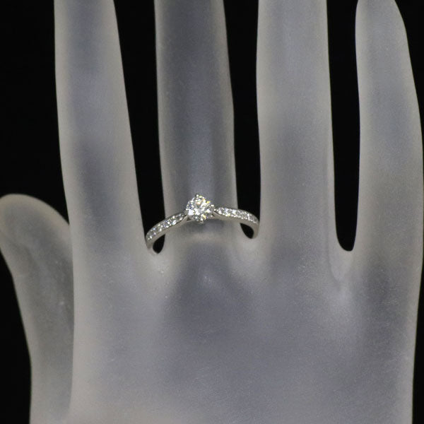 俄 Pt950 ダイヤモンド リング 0.35ct D VVS2 3EX 睡蓮