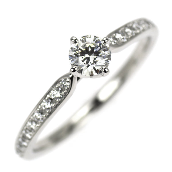 俄 Pt950 ダイヤモンド リング 0.35ct D VVS2 3EX 睡蓮