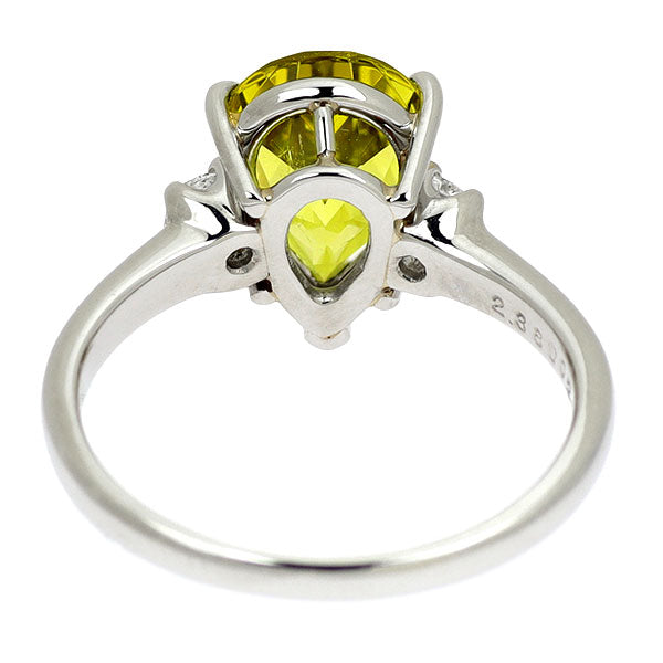 Pt900 カナリーイエロー トルマリン ダイヤモンド リング 2.38ct D0.29ct