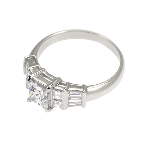 Pt900 プリンセスカット ダイヤモンド リング 1.051ct D VVS1 D0.62ct