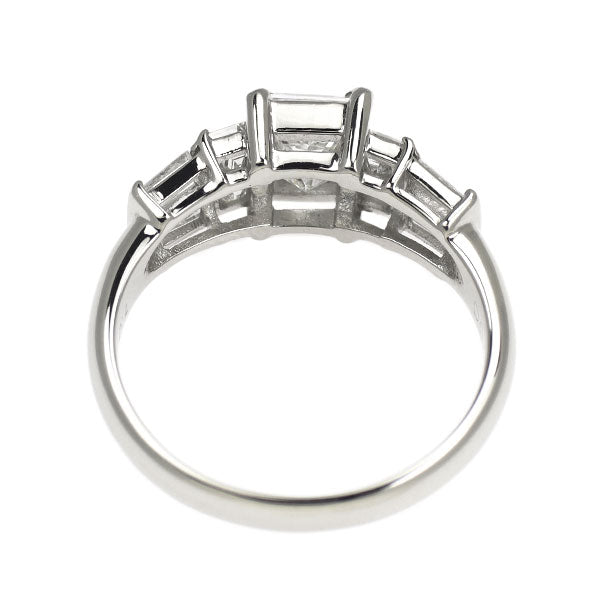Pt900 プリンセスカット ダイヤモンド リング 1.051ct D VVS1 D0.62ct