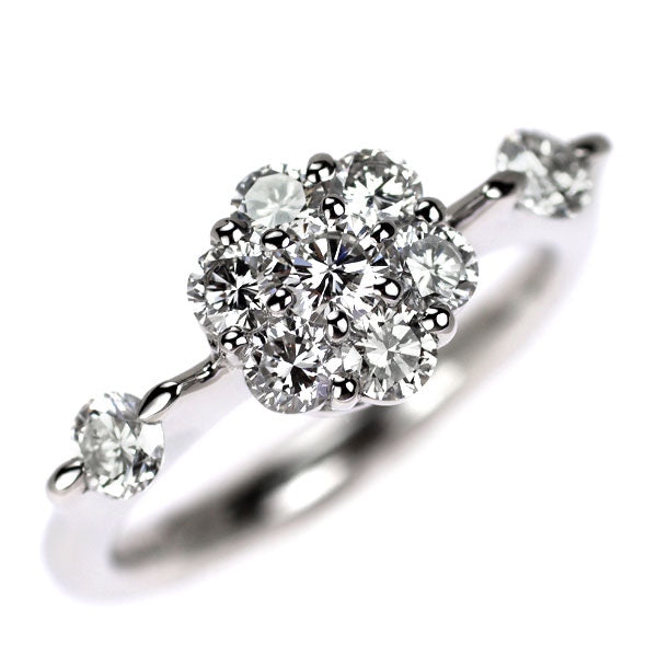 Pt900 ダイヤモンド リング 0.82ct フラワー