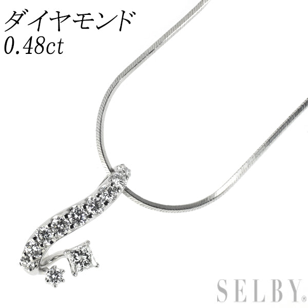 Pt900/ Pt850 ダイヤモンド ペンダントネックレス 0.48ct
