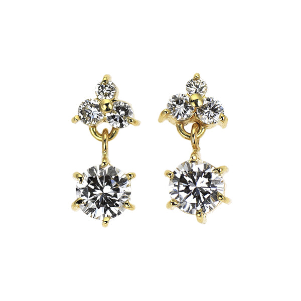 モニッケンダム K18YG ダイヤモンド ピアス 0.41ct D0.12ct