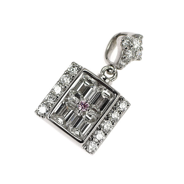 K-dion Pt900 天然ピンクダイヤモンド ペンダントトップ 0.009ct D0.81ct