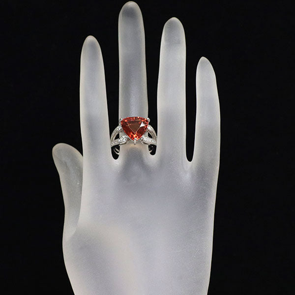 K18WG アンデシン ダイヤモンド リング 5.56ct D0.33ct