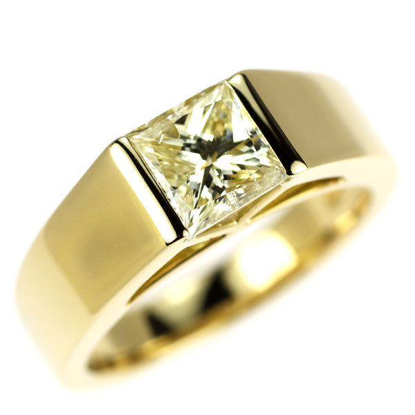 K18YG プリンセスカット ダイヤモンド リング 1.004ct