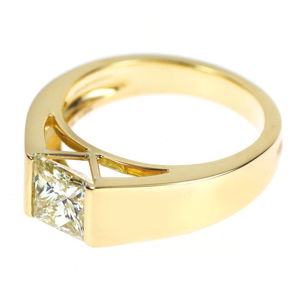 K18YG プリンセスカット ダイヤモンド リング 1.004ct