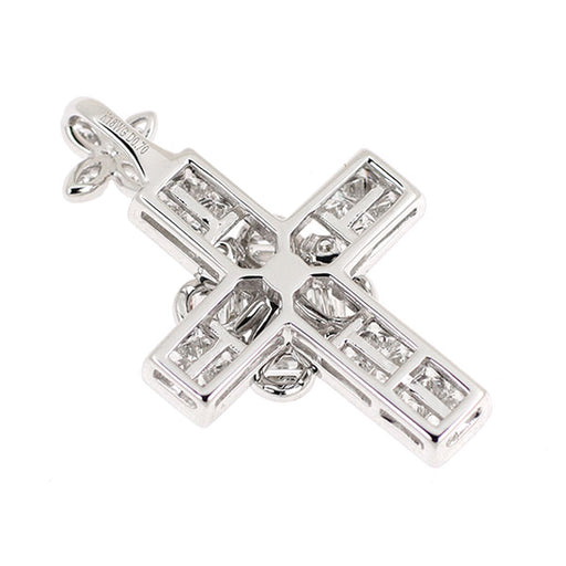 K18WG ダイヤモンド ペンダントトップ 0.70ct クロス フラワー