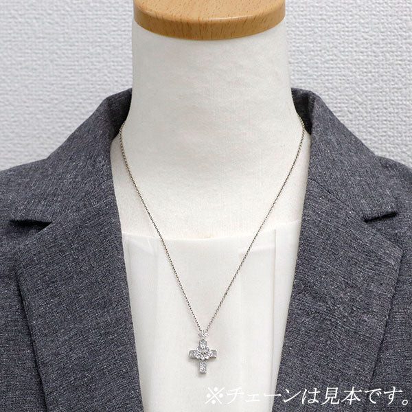 K18WG ダイヤモンド ペンダントトップ 0.70ct クロス フラワー ミステリーセッティング