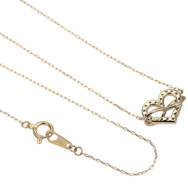 サマンサティアラ K18PG ダイヤモンド ペンダントネックレス 0.12ct ハート インフィニティ