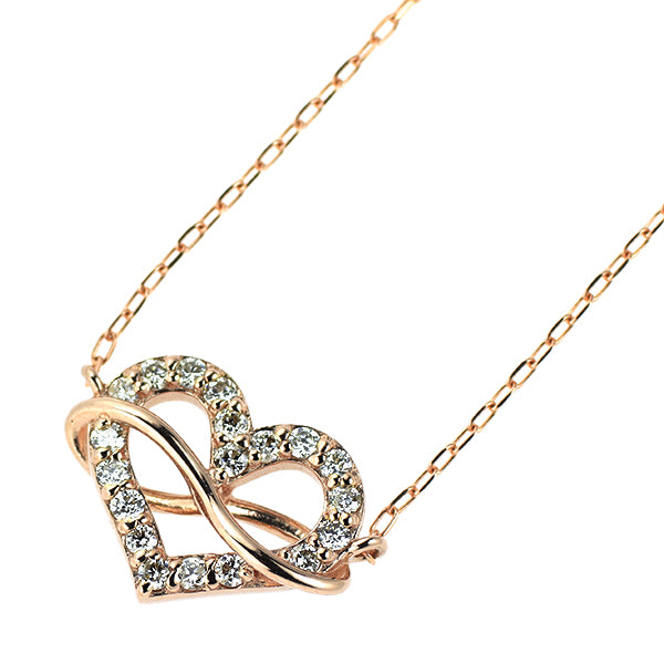 サマンサティアラ K18PG ダイヤモンド ペンダントネックレス 0.12ct ハート インフィニティ