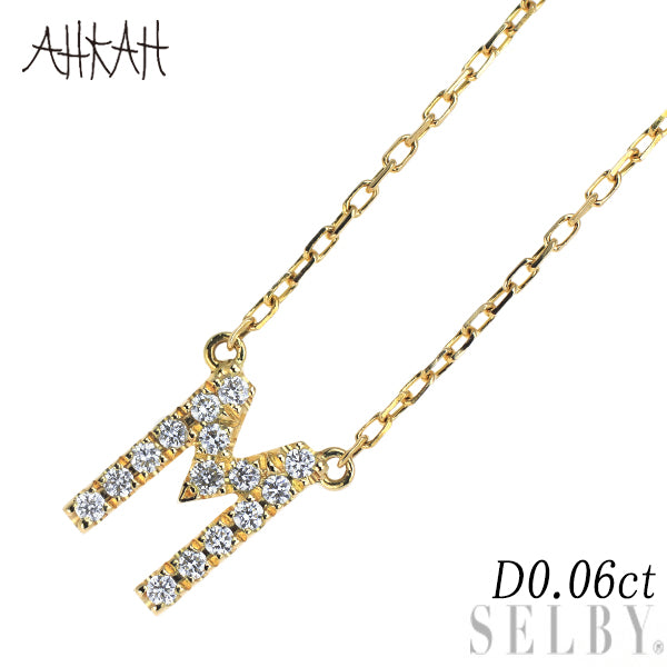 ヴィヴィアンクチュール/アーカー K18YG ダイヤモンド ペンダントネックレス 0.06ct 「M」 イニシャル