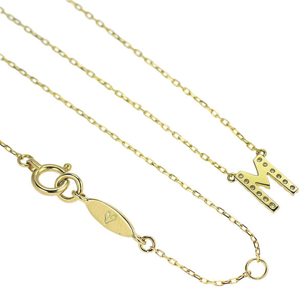 ヴィヴィアンクチュール/アーカー K18YG ダイヤモンド ペンダントネックレス 0.06ct 「M」 イニシャル