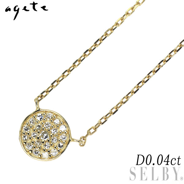 アガット/agete K18YG ダイヤモンド ペンダントネックレス 0.04ct