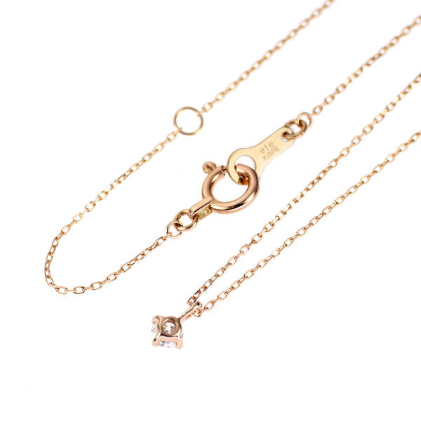 エテ/ete K18PG ダイヤモンド ペンダントネックレス 0.06ct