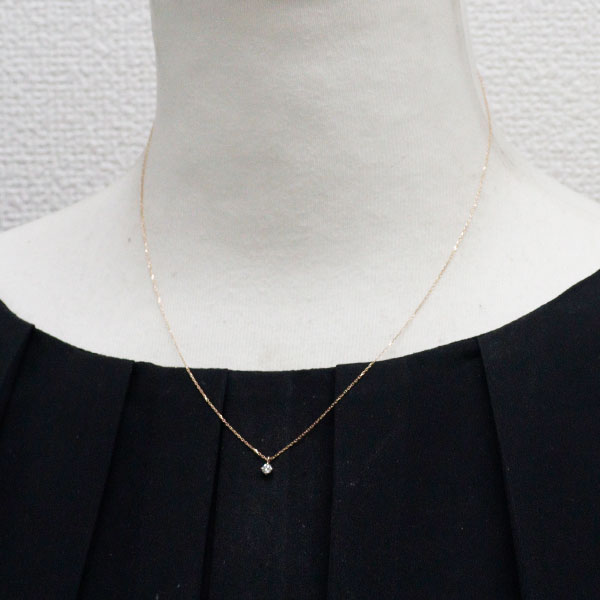エテ/ete K18PG ダイヤモンド ペンダントネックレス 0.06ct