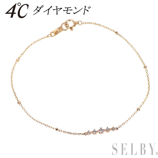 4℃ K18PG ダイヤモンド ブレスレット
