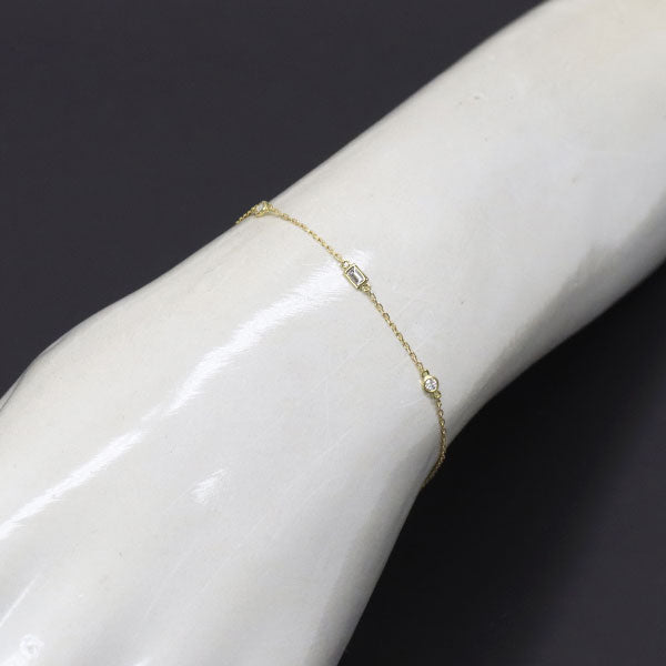 アーカー/ahkah K18YG ダイヤモンド ブレスレット 0.07ct