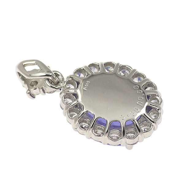 Pt900 タンザナイト ダイヤモンド ペンダントトップ 3.35ct D0.58ct