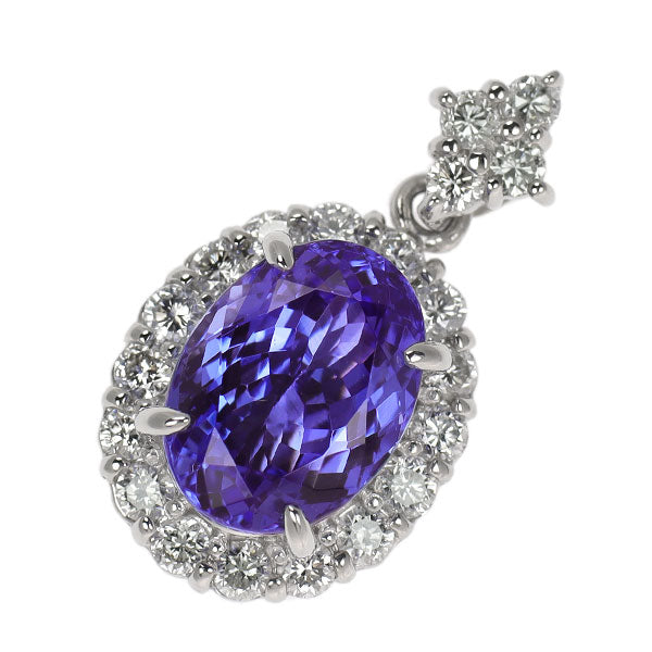 Pt900 タンザナイト ダイヤモンド ペンダントトップ 3.35ct D0.58ct