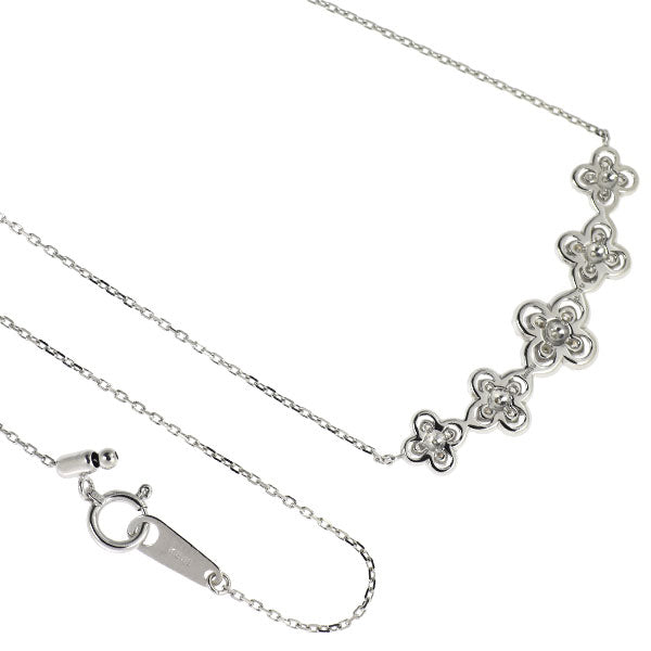 K18WG ダイヤモンド ペンダントネックレス 0.50ct フラワー