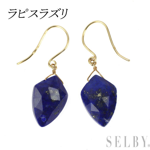 新品 K10YG ラピスラズリ ピアス 【エスコレ】