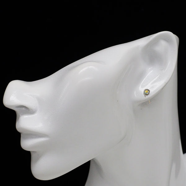 新品 K10YG トリートイエロー/ブルー ダイヤモンド ピアス 0.20ct【エスコレ】フラワー