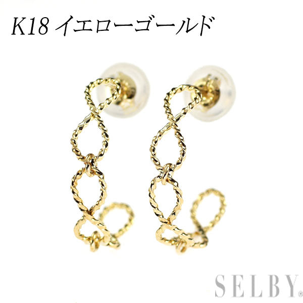 新品 K18YG デザイン ピアス 【エスコレ】