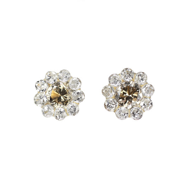 新品 K18YG ダイヤモンド ピアス 0.38ct【エスコレ】フラワー