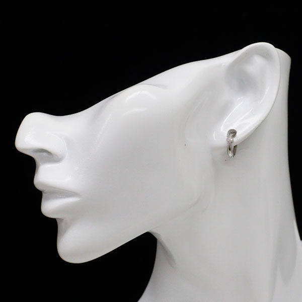 新品 K10WG ダイヤモンド ピアス 0.04ct フープ【エスコレ】