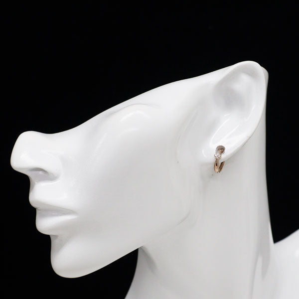 新品 K10PG ダイヤモンド フープ ピアス 0.04ct【エスコレ】