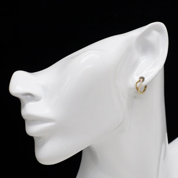 新品 K18YG ダイヤモンド フープ ピアス 0.14ct 【エスコレ】